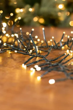25' Platinum Elite Cluster Lights - 760L Warm White (Black Cord)
