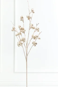 36" Platinum Glitter Crabapple Spray