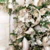 6” Platinum Glittered Net Ball Ornament