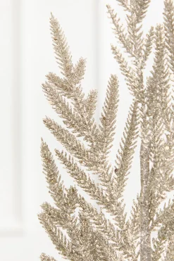 33" Platinum Glitter Fern Spray