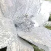 19" Platinum Metallic Poinsettia Stem