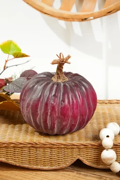 6" Plum Harvest Vine Pumpkin