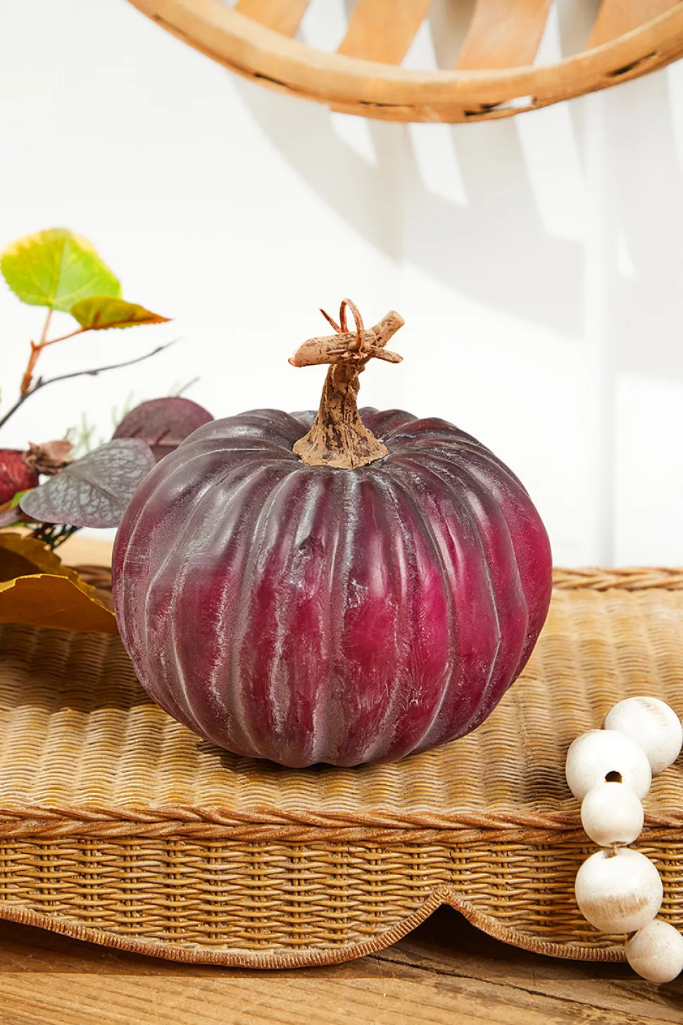 6" Plum Harvest Vine Pumpkin