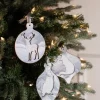 3” Plywood Silver Silhouette Animal Ornament