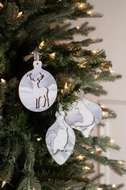 3” Plywood Silver Silhouette Animal Ornament