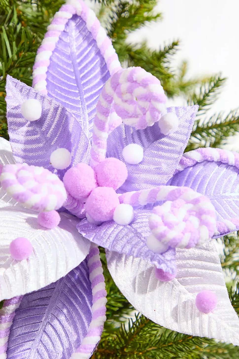 22" Poinsettia Stem - Lavender White
