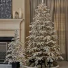 4' Potted Jackson Flocked Pine with 150 Warm White LED Lights