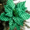 22” Pressed Poinsettia Stem - Green