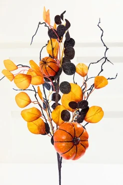 32" Pumpkin Eucalyptus Spray