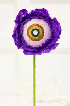 21" Purple Eye Ball Flower Stem