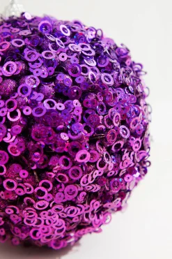 4.5" Purple Glamour Sequin Ball Ornament
