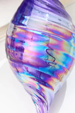 4" - 6" Purple Iridescent Blown Glass Ornament