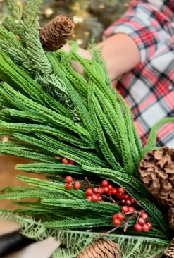 36” Real Touch Mixed Evergreen Berry Swag