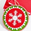 8" Red and White and Green Snowflake Ornament