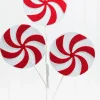 20” Red and White Peppermint Swirl Stem