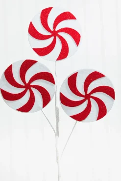 20” Red and White Peppermint Swirl Stem