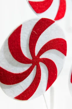 20” Red and White Peppermint Swirl Stem