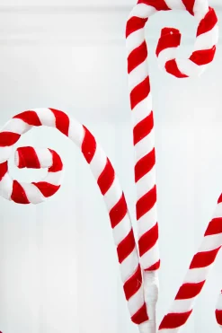 24" Red and White Peppermint Swirl Spray