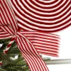 33.5" Red and White Peppermint with Bow Spray