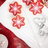 24” Red and White Snowflake Stem