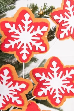 24” Red and White Snowflake Stem
