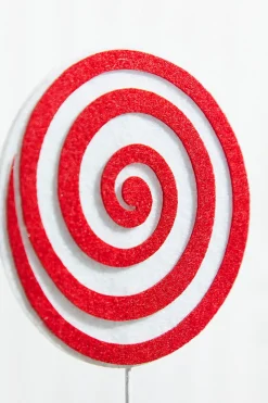 20” Red and White Swirl Candy Stem