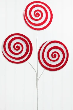 20” Red and White Swirl Candy Stem
