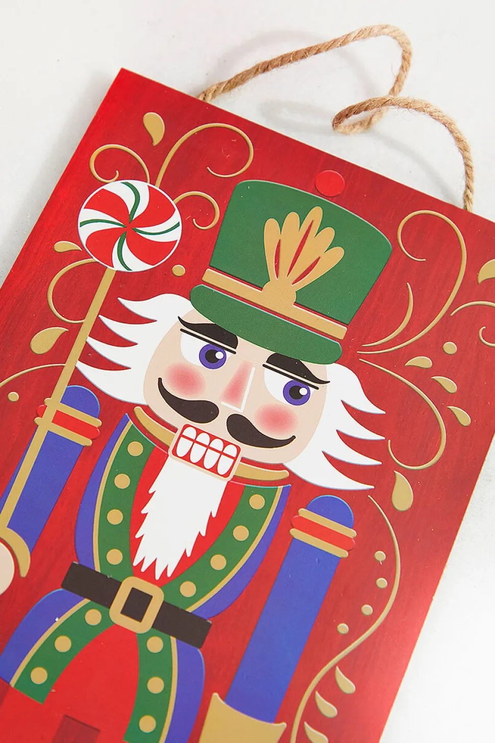 12" Red Blue Green Nutcracker With Candy Sign
