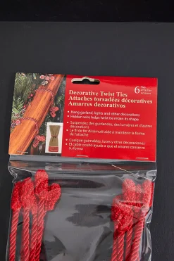 16” Red Decorative Twist Ties