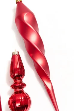 12" Red Finial Boxed - Set of 4