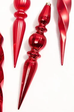 12" Red Finial Boxed - Set of 4