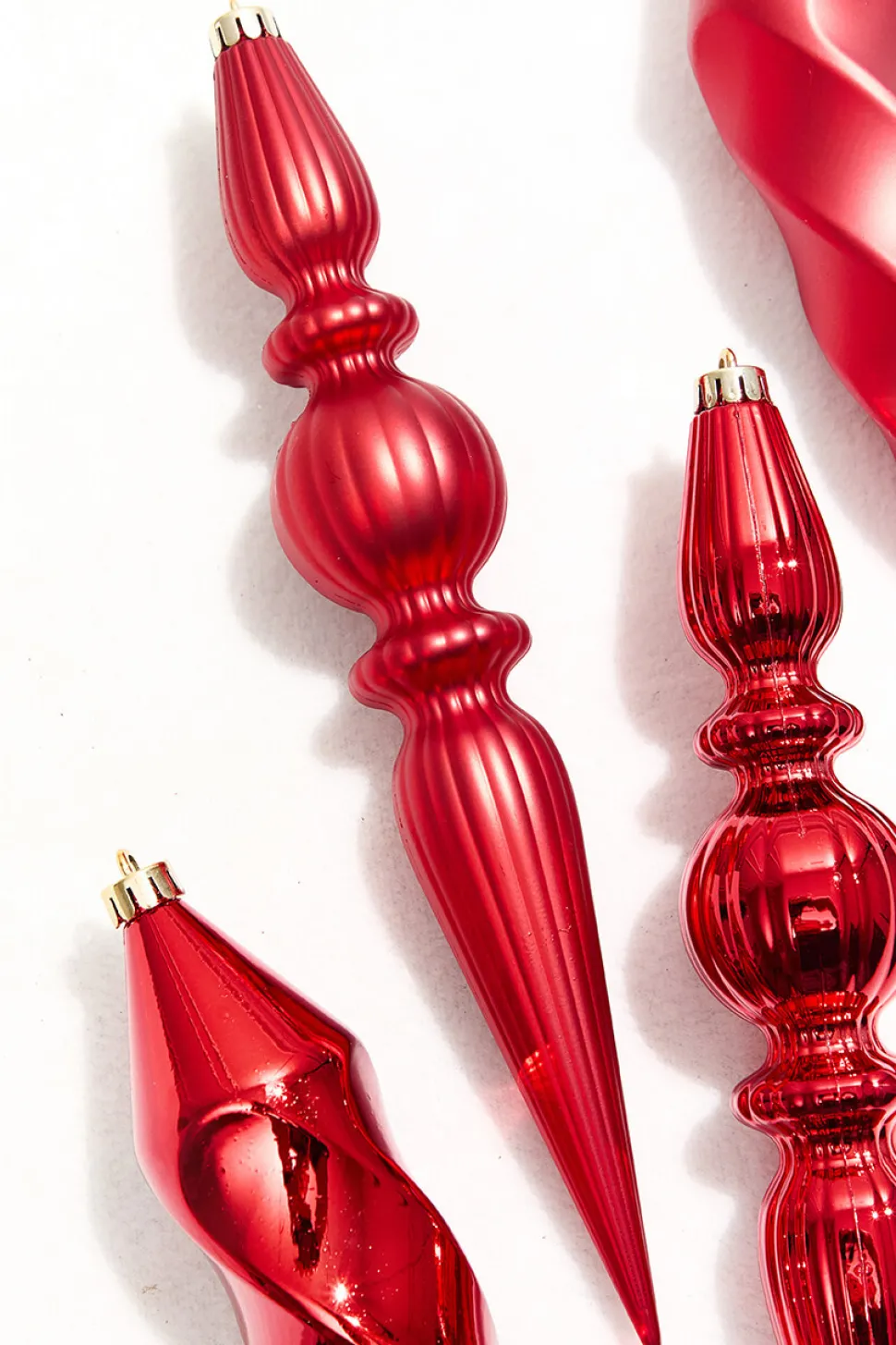 12" Red Finial Boxed - Set of 4