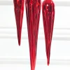 13" Red Finial Glass Ornament