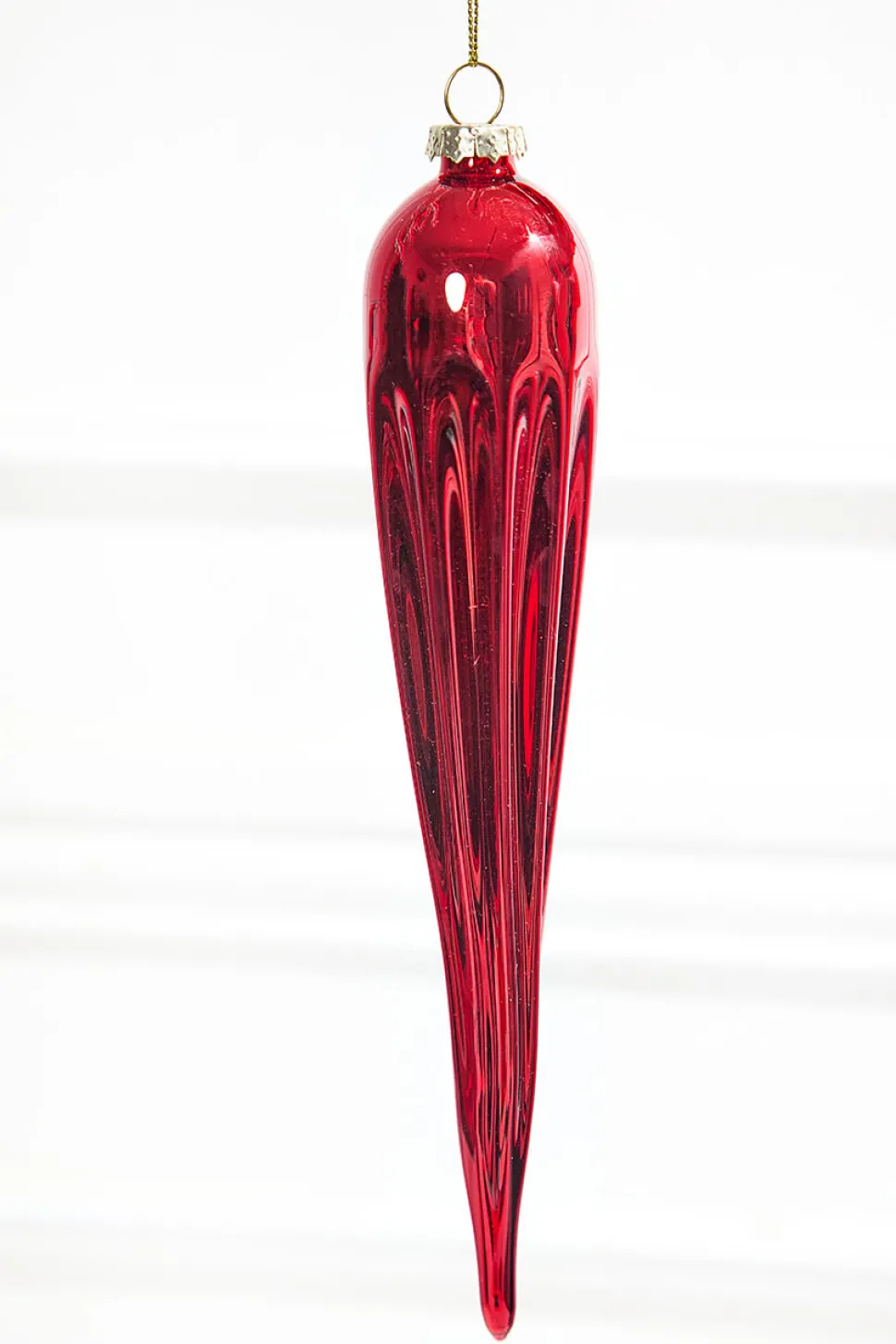 9.5" Red Finial Glass Ornament