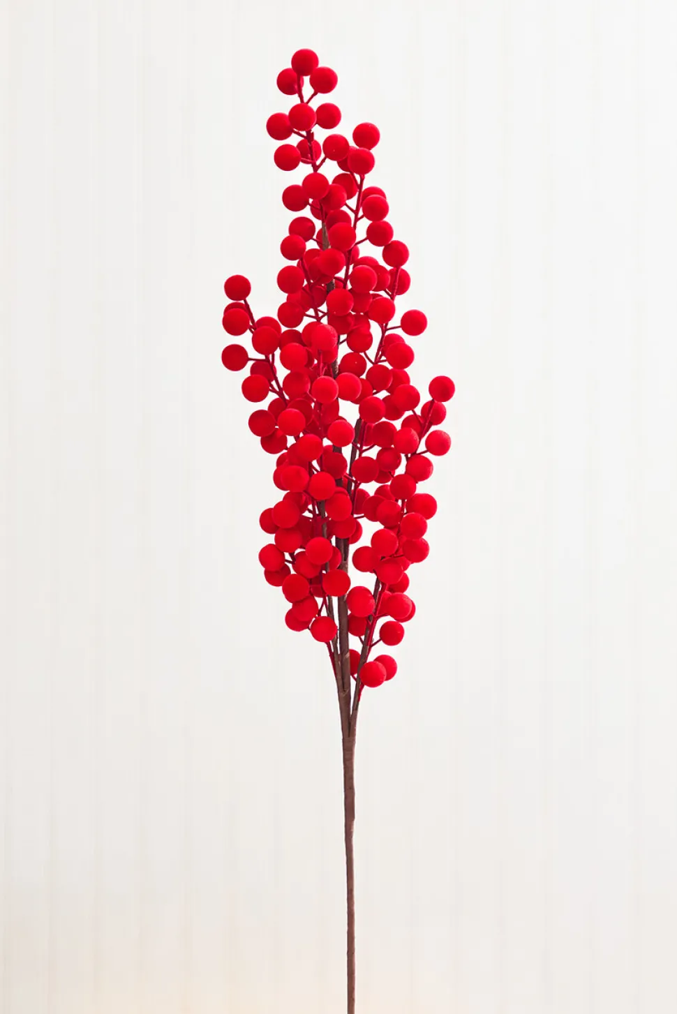 33" Red Flocked Berry Spray