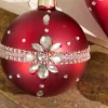 Red Gem Drop Glass Ornament