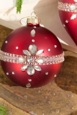 Red Gem Drop Glass Ornament