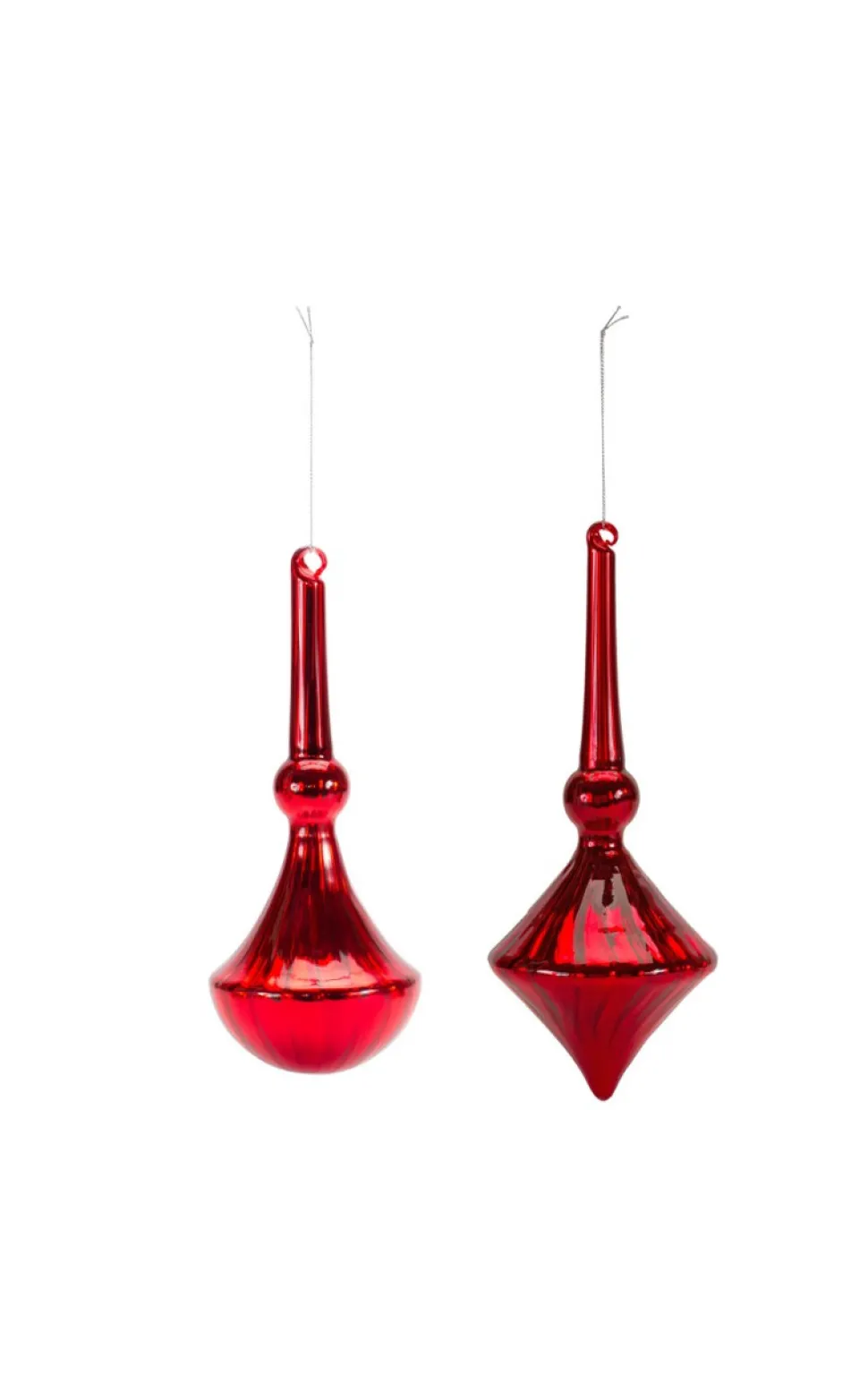 10" Red Glass Drop Ornament