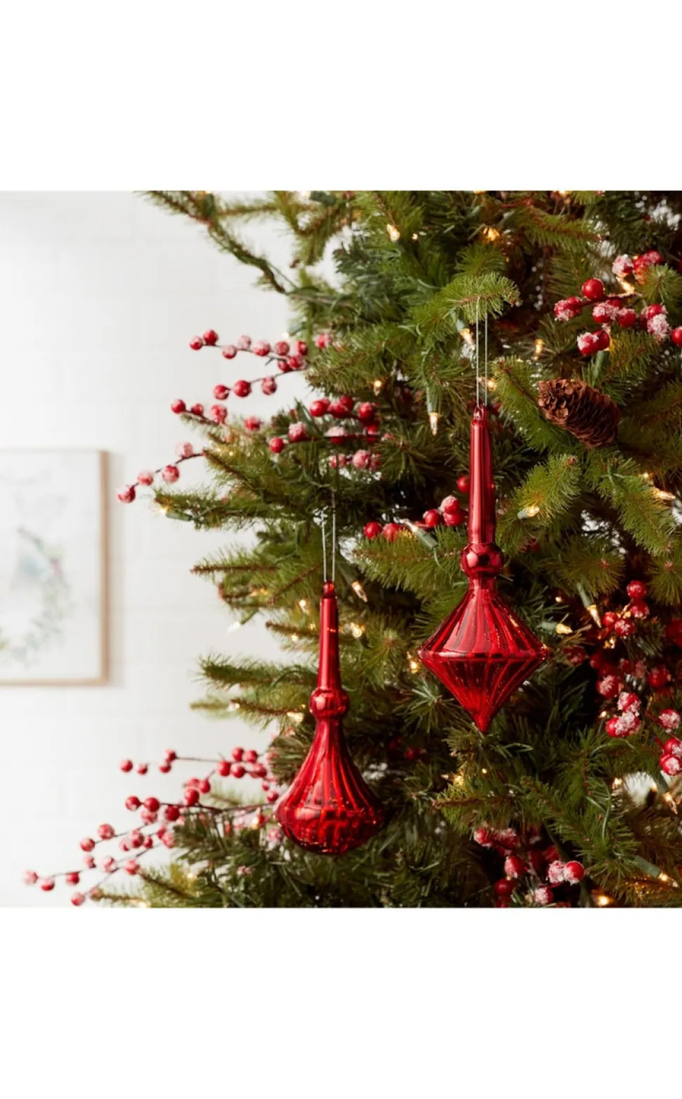10" Red Glass Drop Ornament