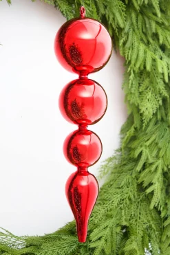 19.5" Red Glass Finial Ornament