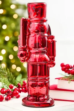 12" Red Glass Nutcracker
