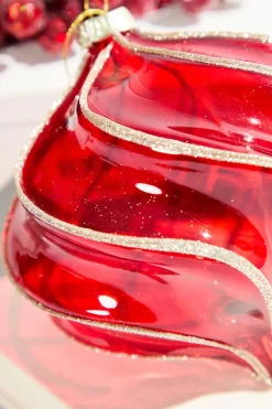 4" Red Glass Swirl Onion Ornament