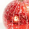 4" Red Glitter Drip Ball Ornament