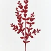 30" Red Glitter Eucalyptus Spray