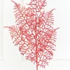 35" Red Glitter Fern Spray