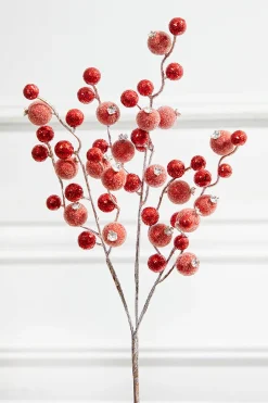 18” Red Glitter Pomegranate Berry Pick
