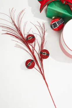 26" Red Glitter Santa Belt Spray