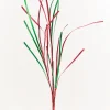 34" Red & Green Foil Grass Spray