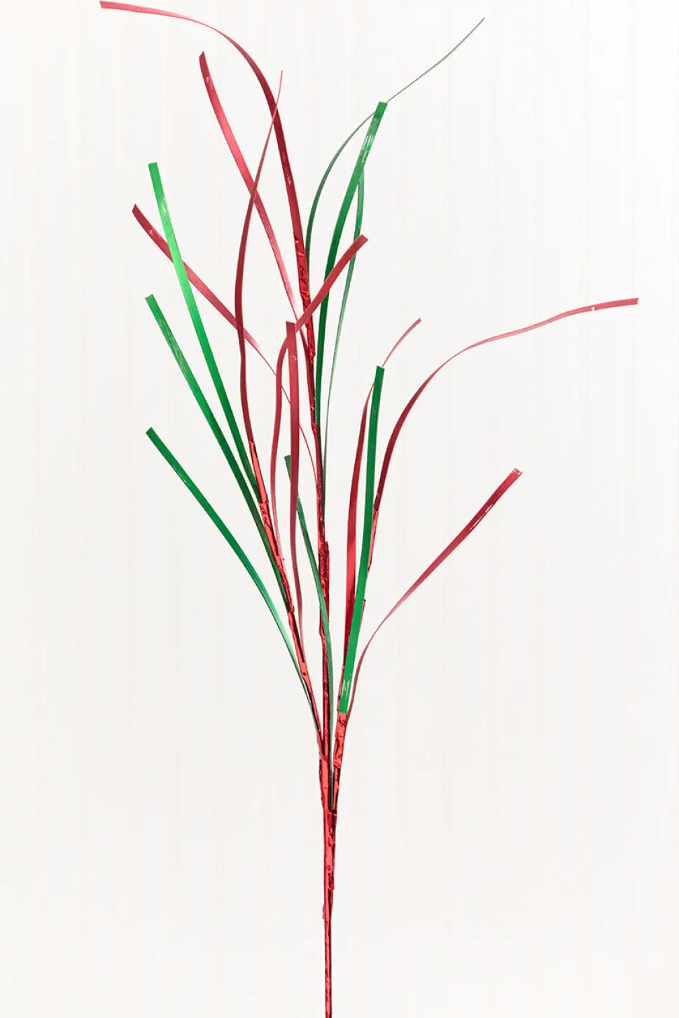 34" Red & Green Foil Grass Spray