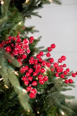 29” Red Iced Crabapple Christmas Sprays (Weather Resistant)
